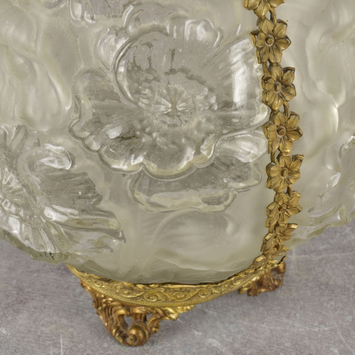 Vintage Frosted Glass Vase