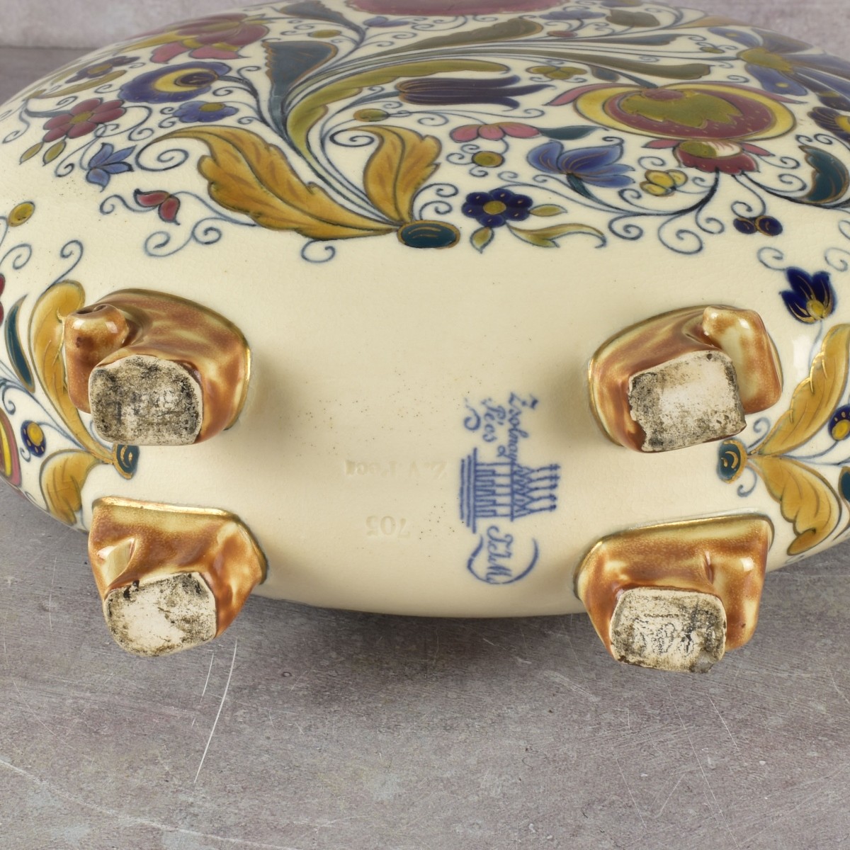 Hungarian Zsolnay Moon Flask Vase