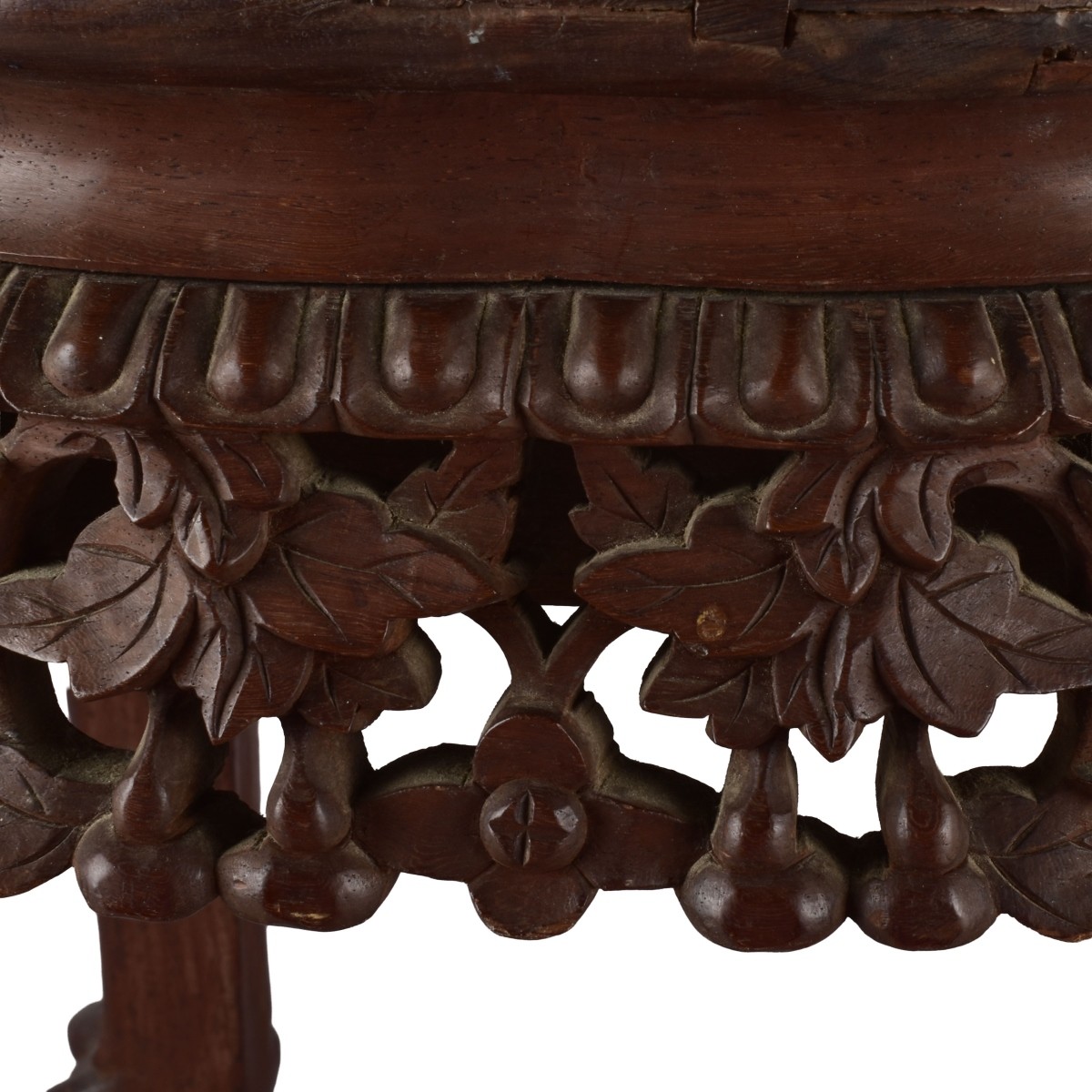 Chinese Wood and Marble Side Table