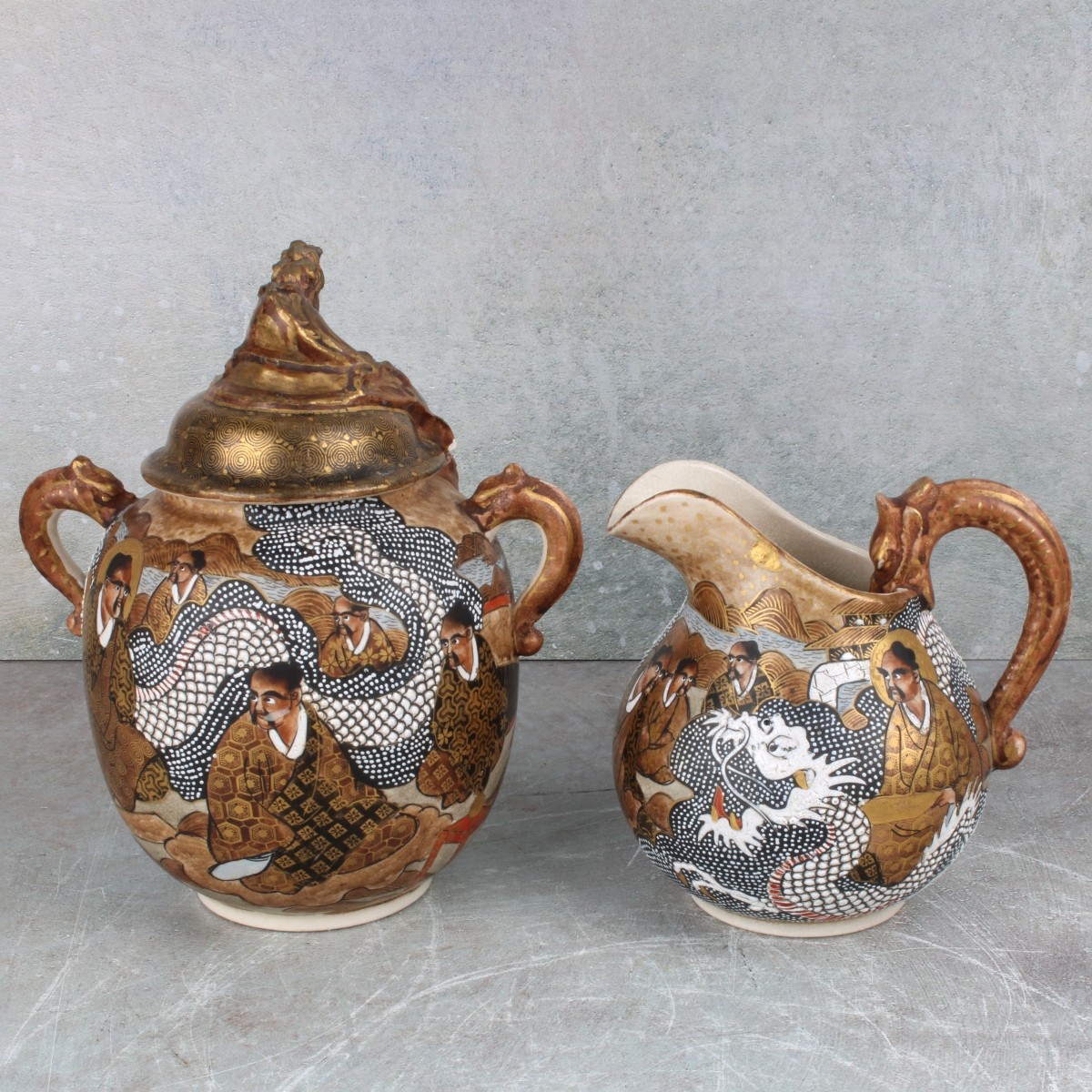 Vintage Japanese Satsuma Porcelain Tea Sets