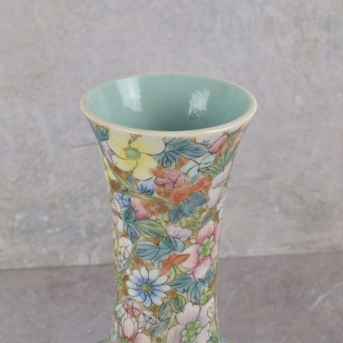 Pair of Chinese Famille Rose Bottle Vases