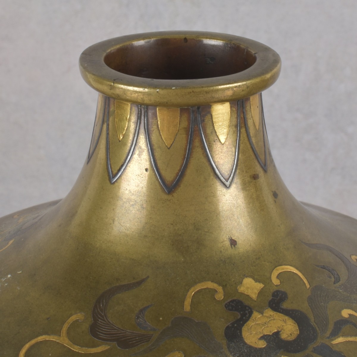 Japanese Mixed Metal Vases