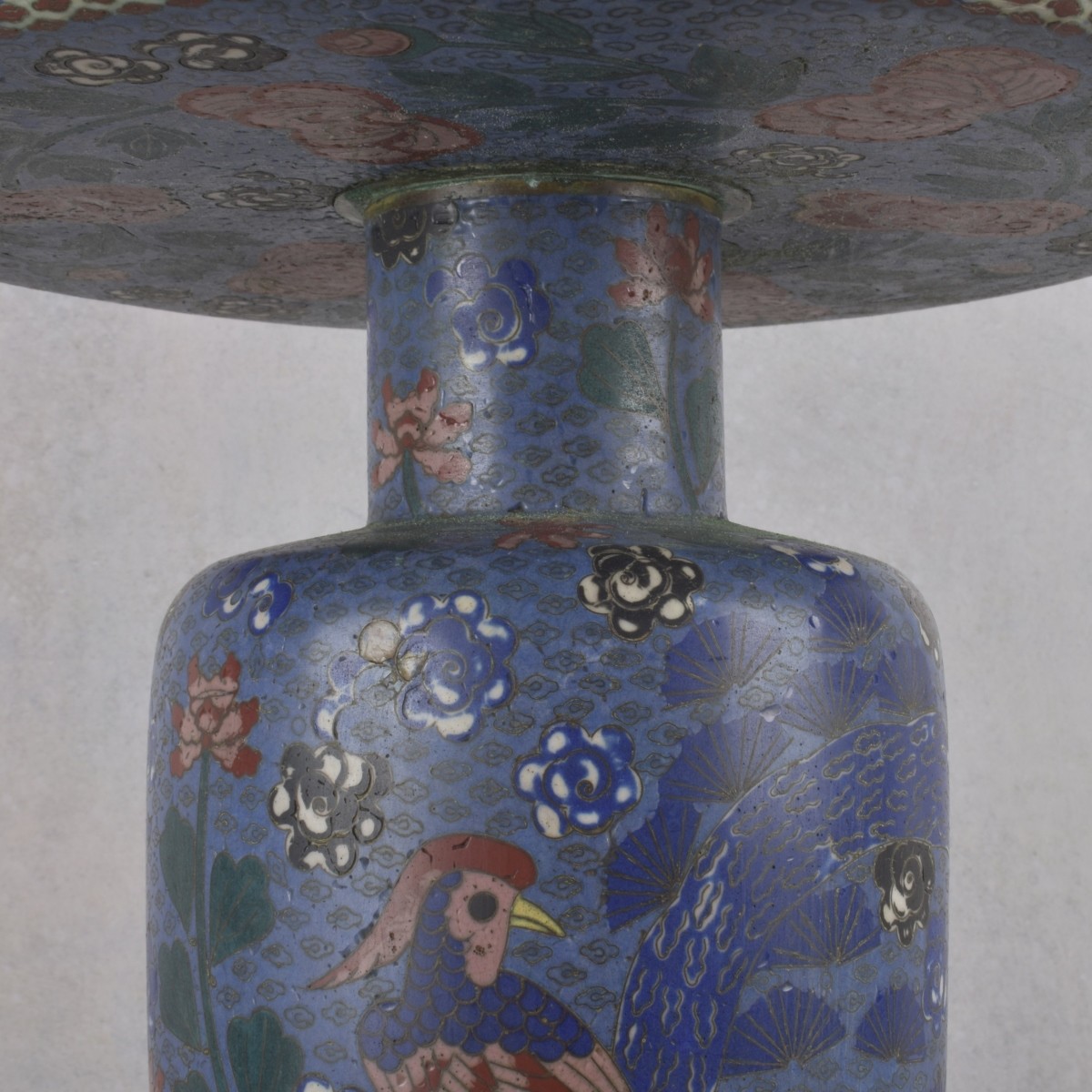 Japanese Cloisonne Usabata Ikebana Vase