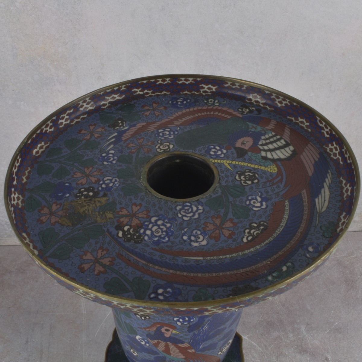 Japanese Cloisonne Usabata Ikebana Vase