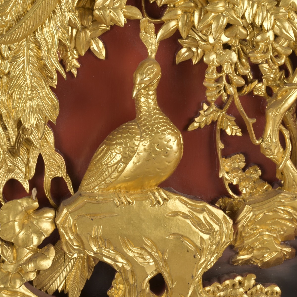 Chinese Carved Gilt Wood Panel
