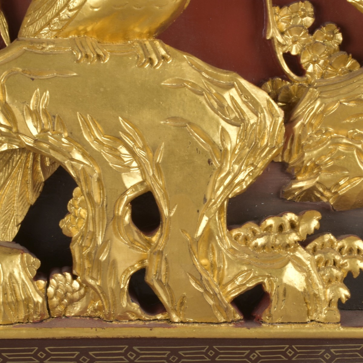 Chinese Carved Gilt Wood Panel