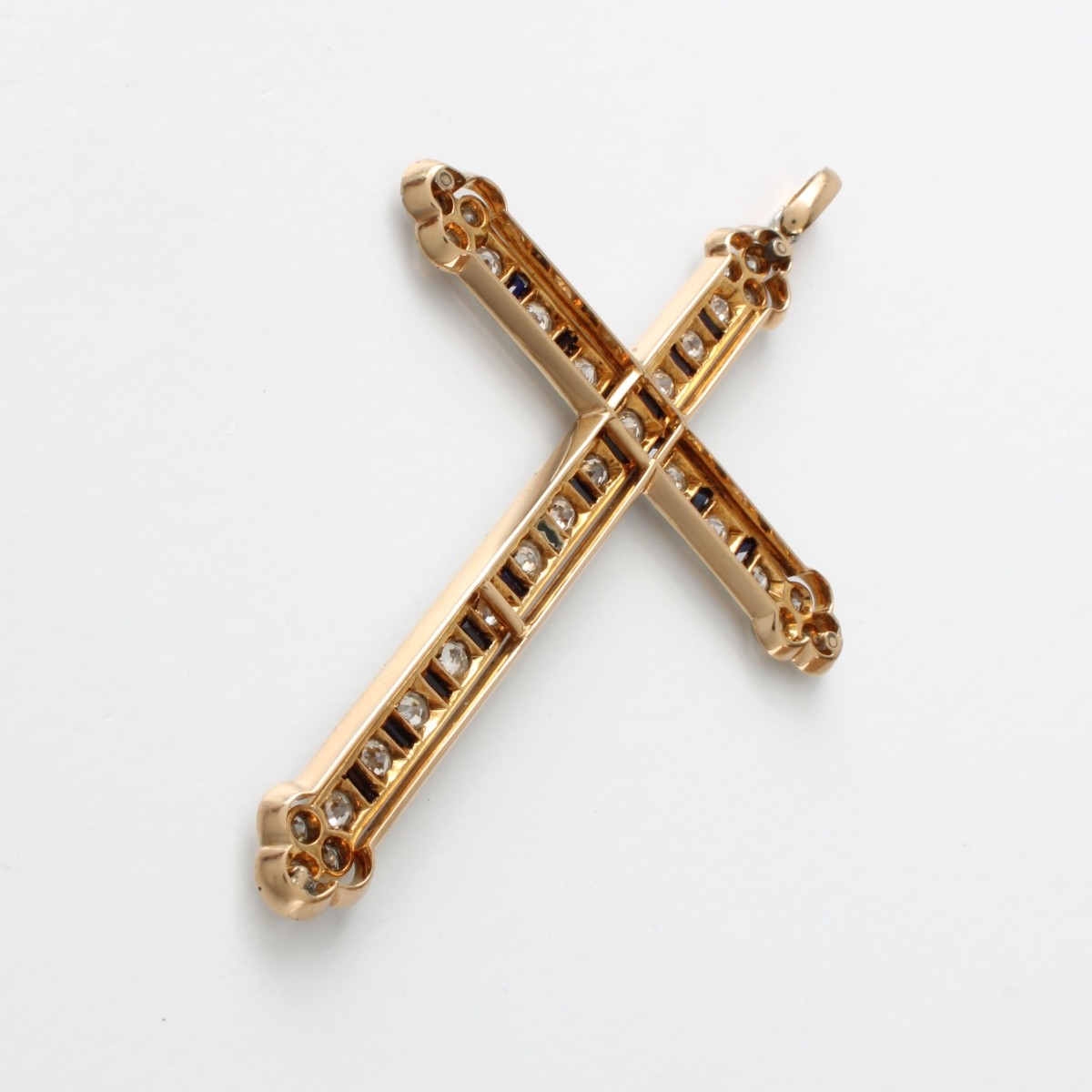 Diamlnd, Sapphire, Plat. &18K Pendant