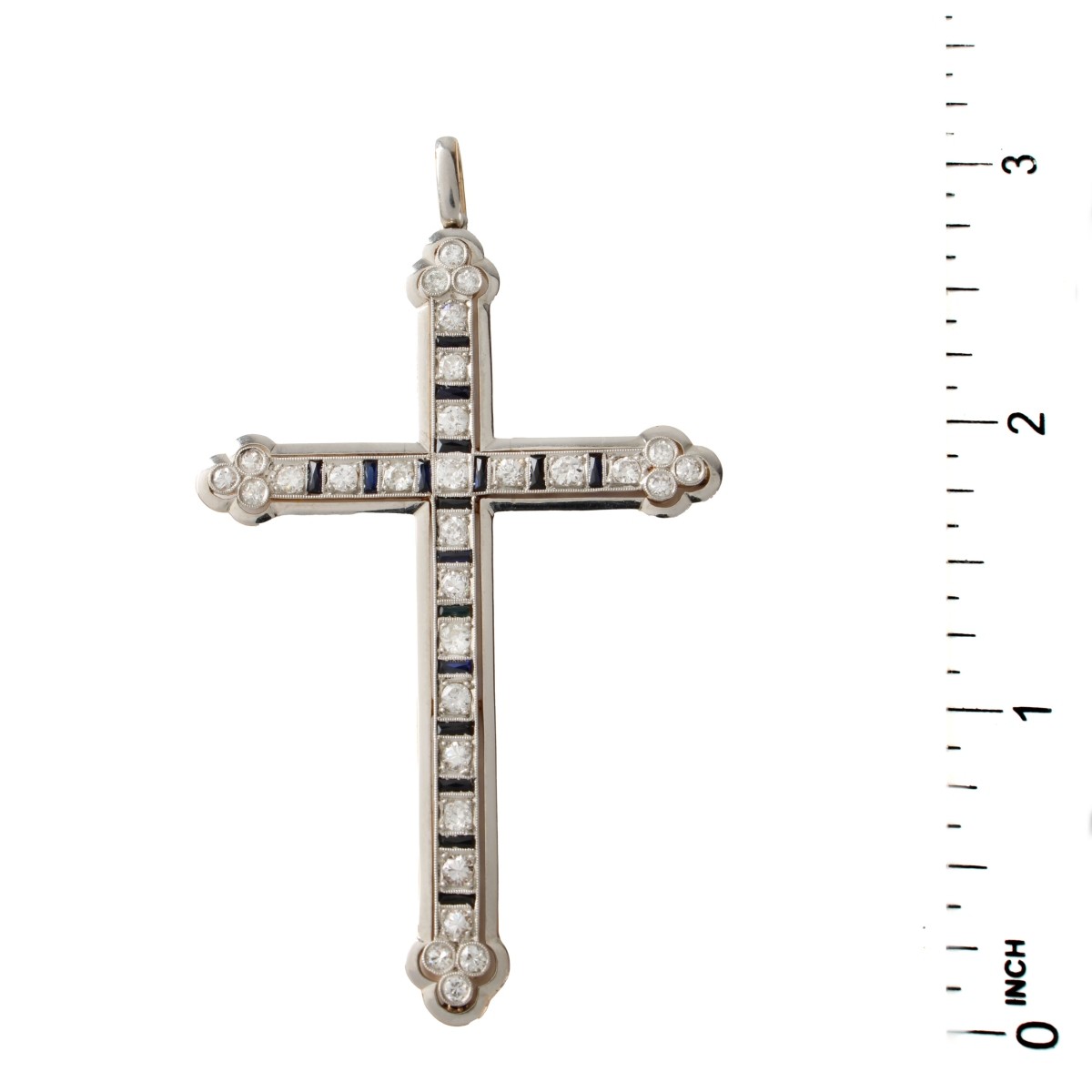 Diamlnd, Sapphire, Plat. &18K Pendant