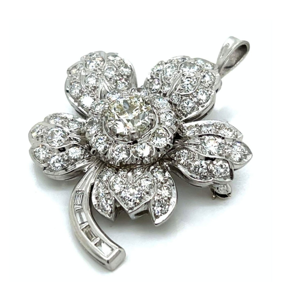 Diamond and Platinum Pendant / Brooch
