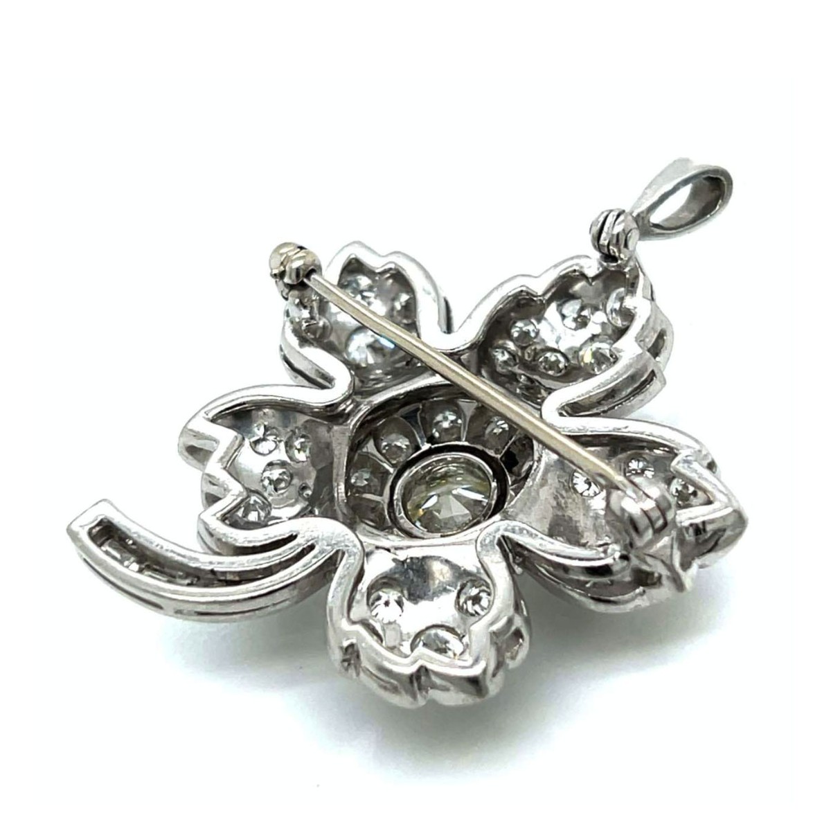 Diamond and Platinum Pendant / Brooch