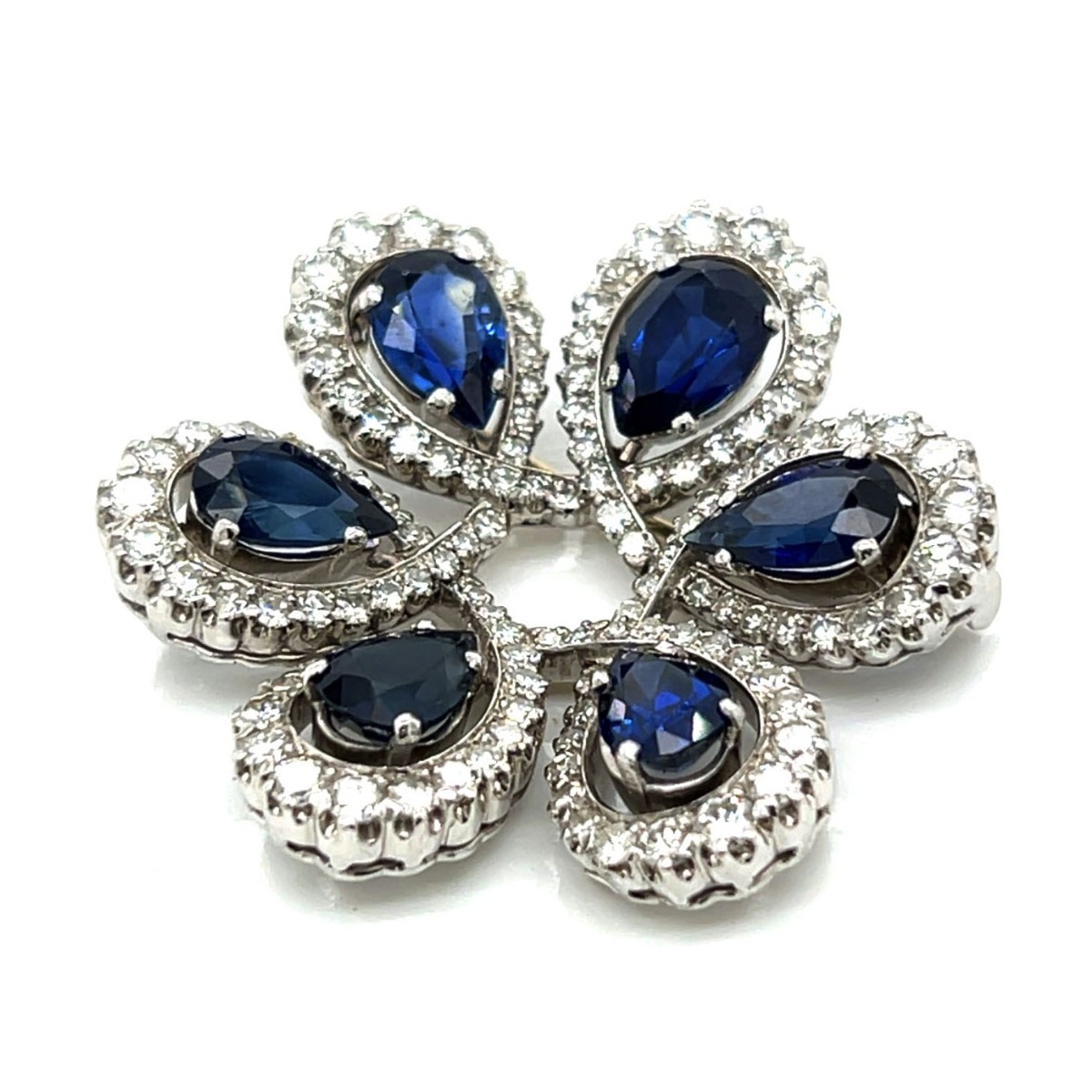 Deco Sapphire, Diamond and Plat. Brooch