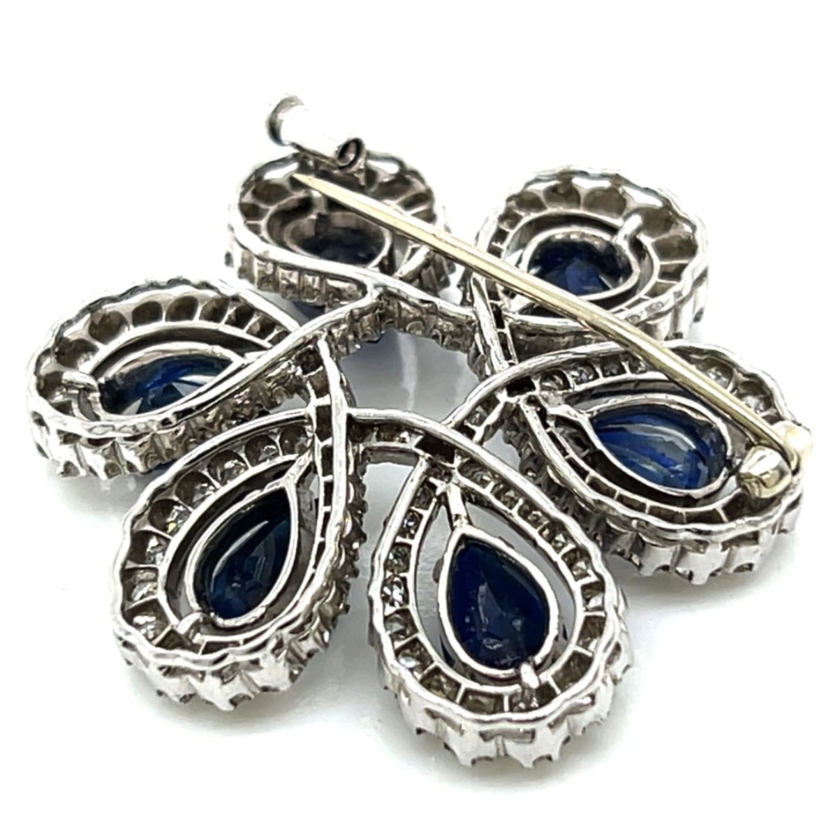 Deco Sapphire, Diamond and Plat. Brooch