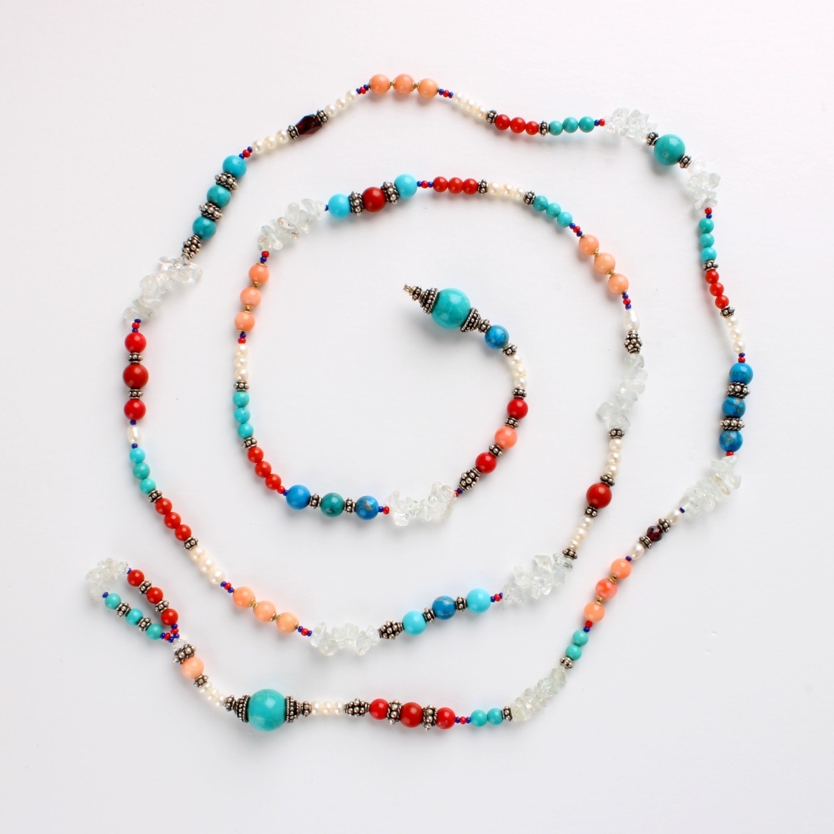 Hardstone and Silver Necklace