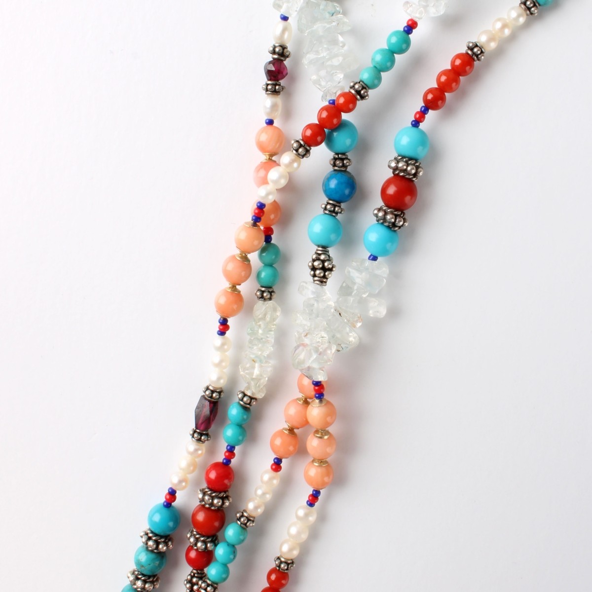 Hardstone and Silver Necklace