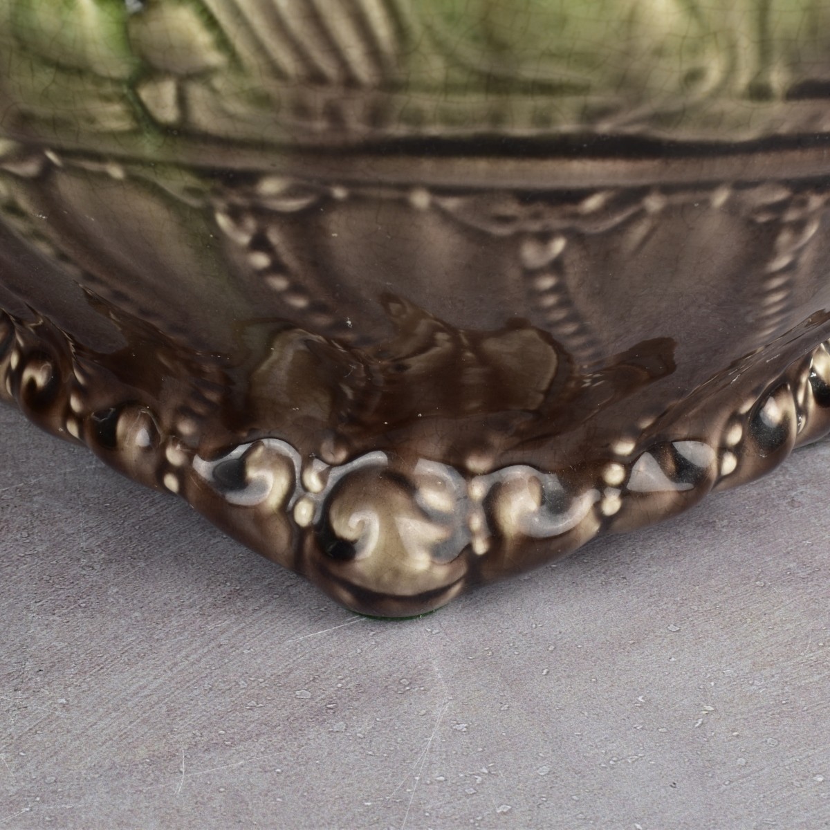 Majolica Pedestal and Jardinieres