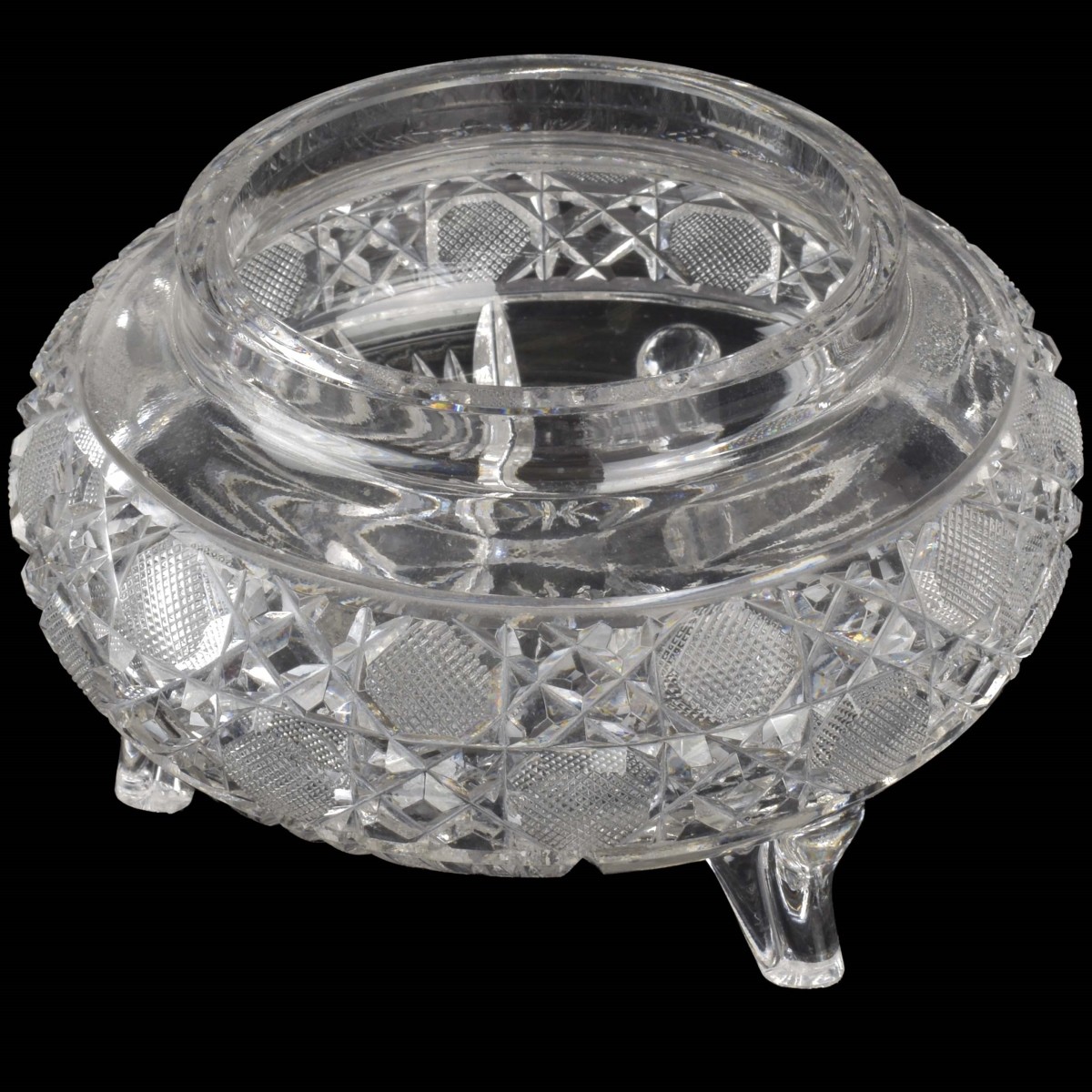 Cut Glass and Sterling Dresser Jar