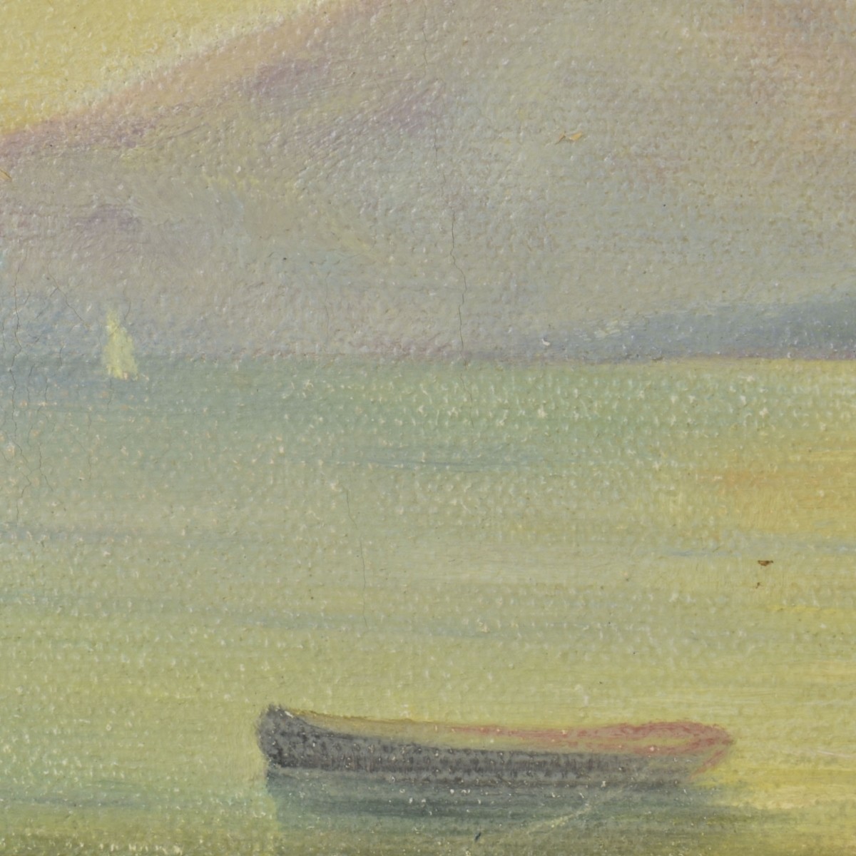 O/C Mountain Seascape with Sail Ship