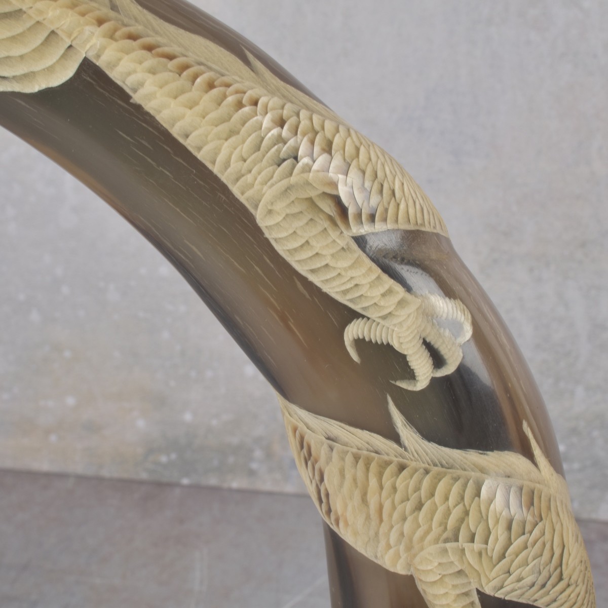 Vintage Carved Buffalo Horns