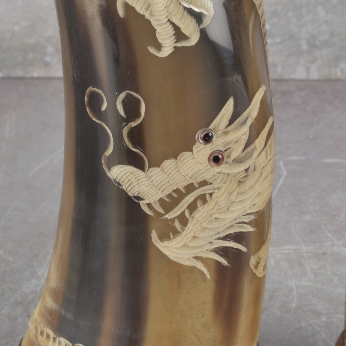 Vintage Carved Buffalo Horns