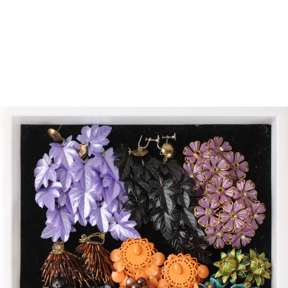 Tray Lot of Costume Earrings and Pins