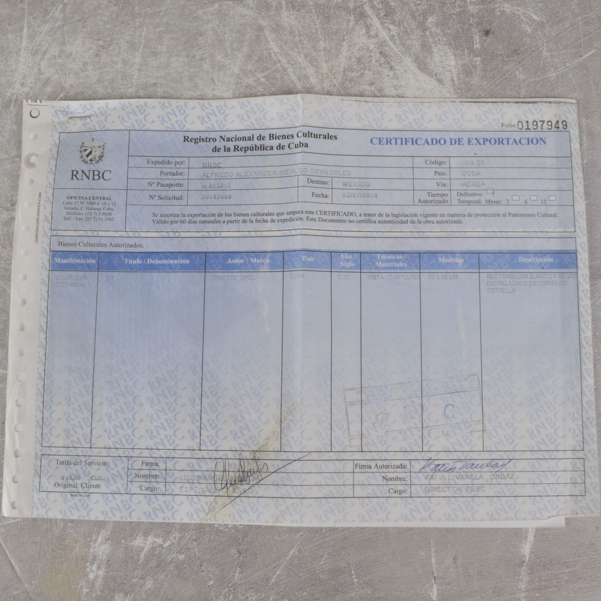 Ernesto Briel, Cuban (1943ñ1992)