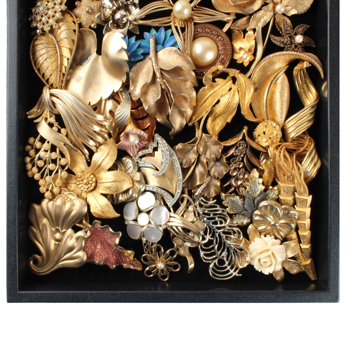Tray of Costume Jewelry Parts
