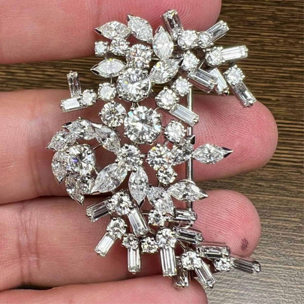Diamond and 18K Brooch