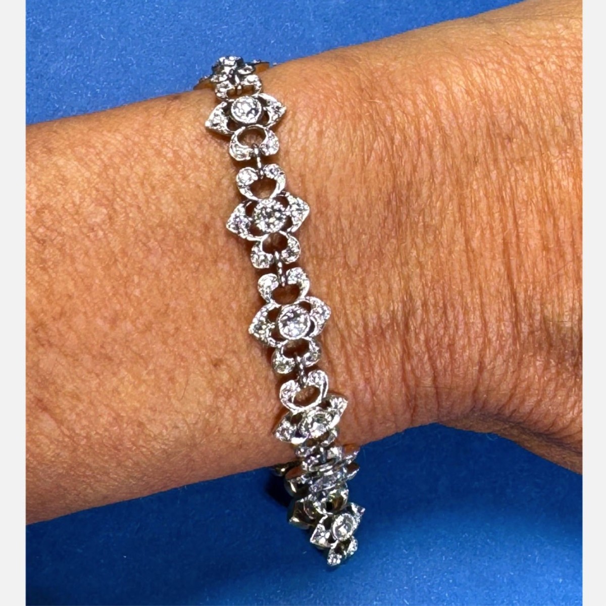 Diamond, Plat and 18K Bracelet