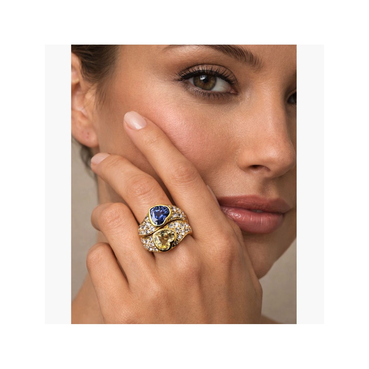 Sapphire, Diamond and 18K Rings