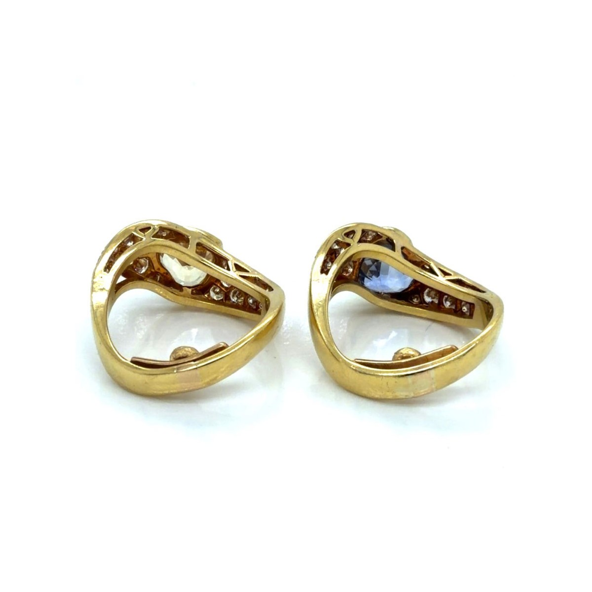 Sapphire, Diamond and 18K Rings