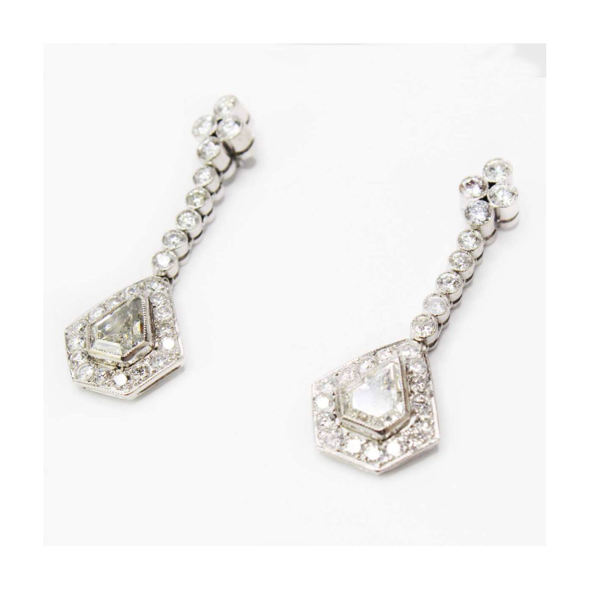 Diamond and Platinum Earrings