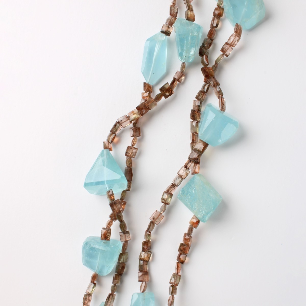 Aquamarine and Tourmaline Bead Necklace