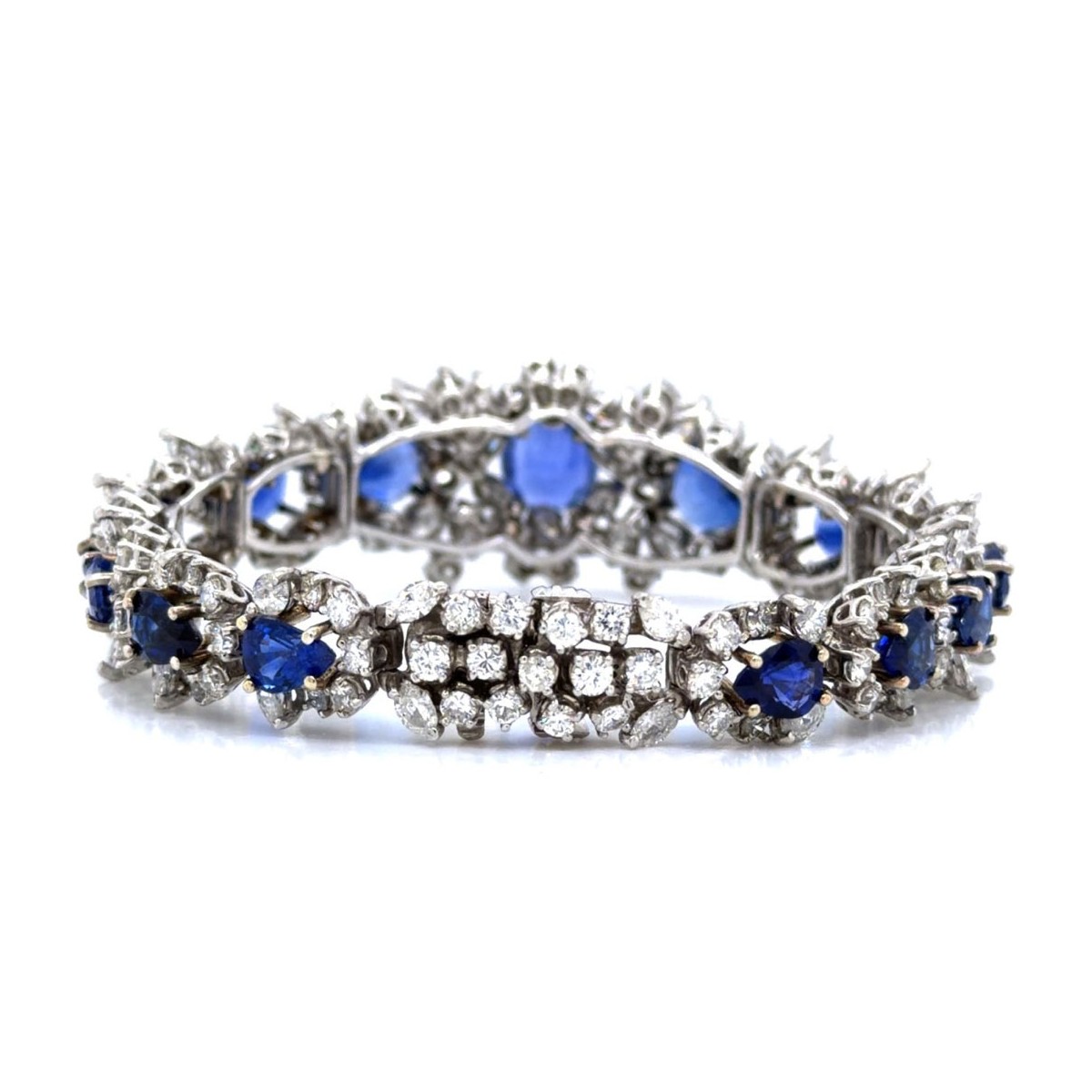 Sapphire, Diamond and Platinum Bracelet