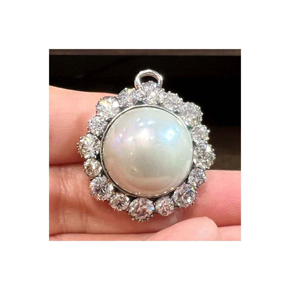 Pearl, Diamond and 18K Pendant