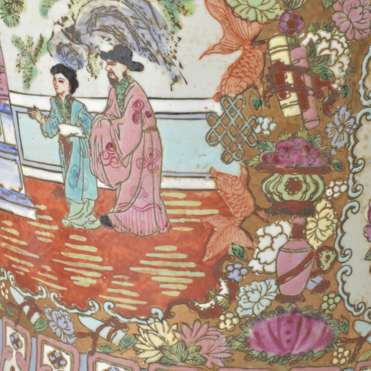 Chinese Rose Medallion Temple Jars