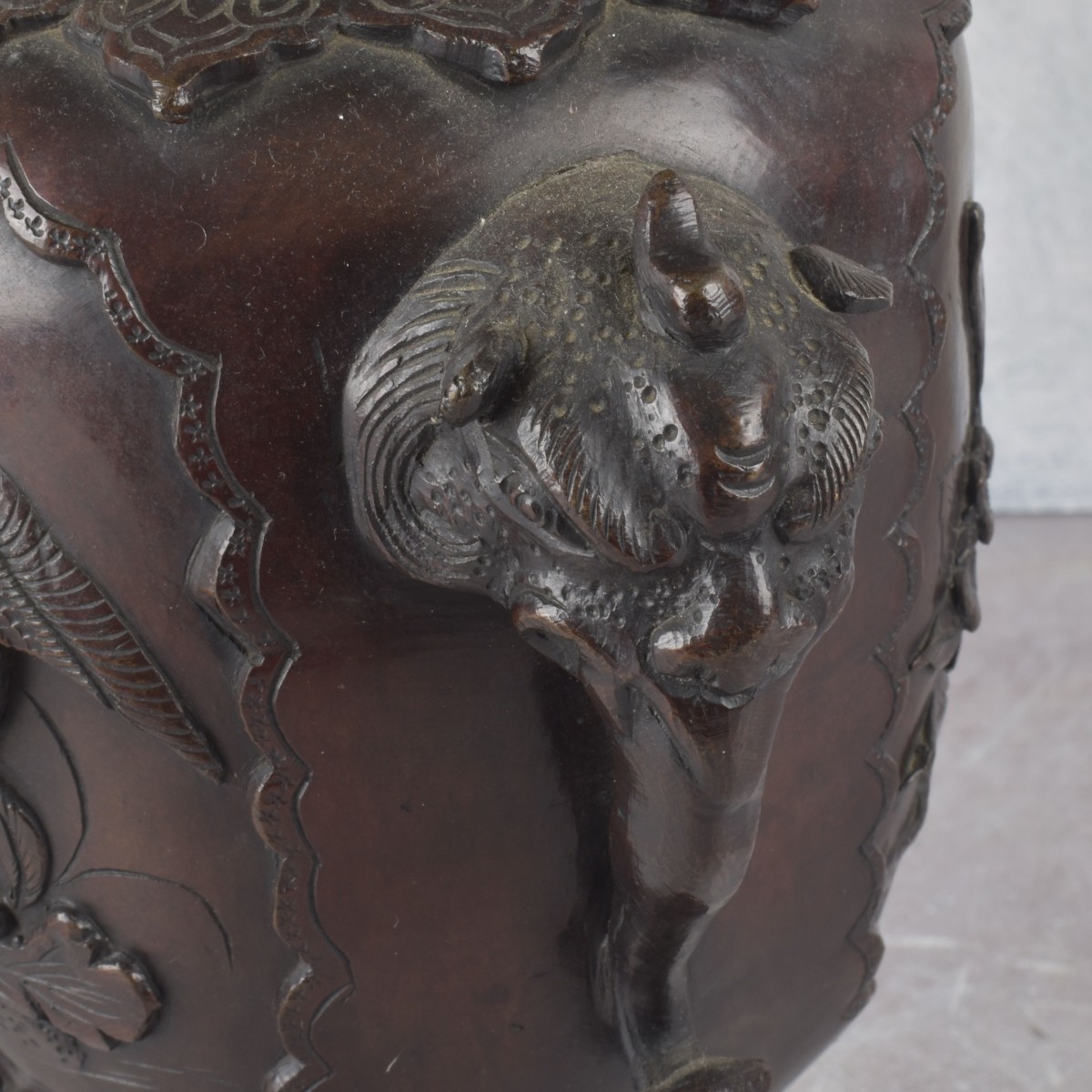 Vintage Japanese Bronze Urn