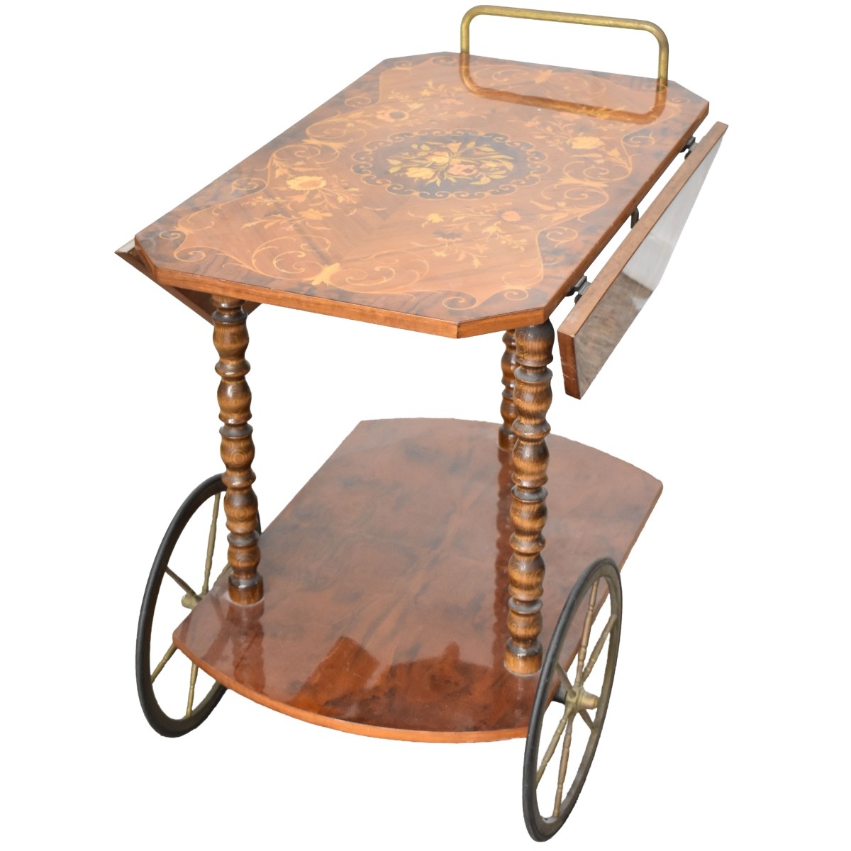 Italian Marquetry Tea Cart