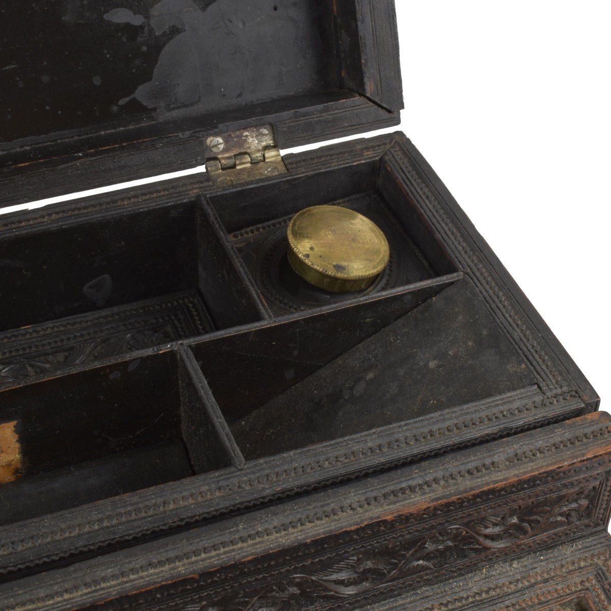 Anglo-Indian Carved Wood Lap Desk