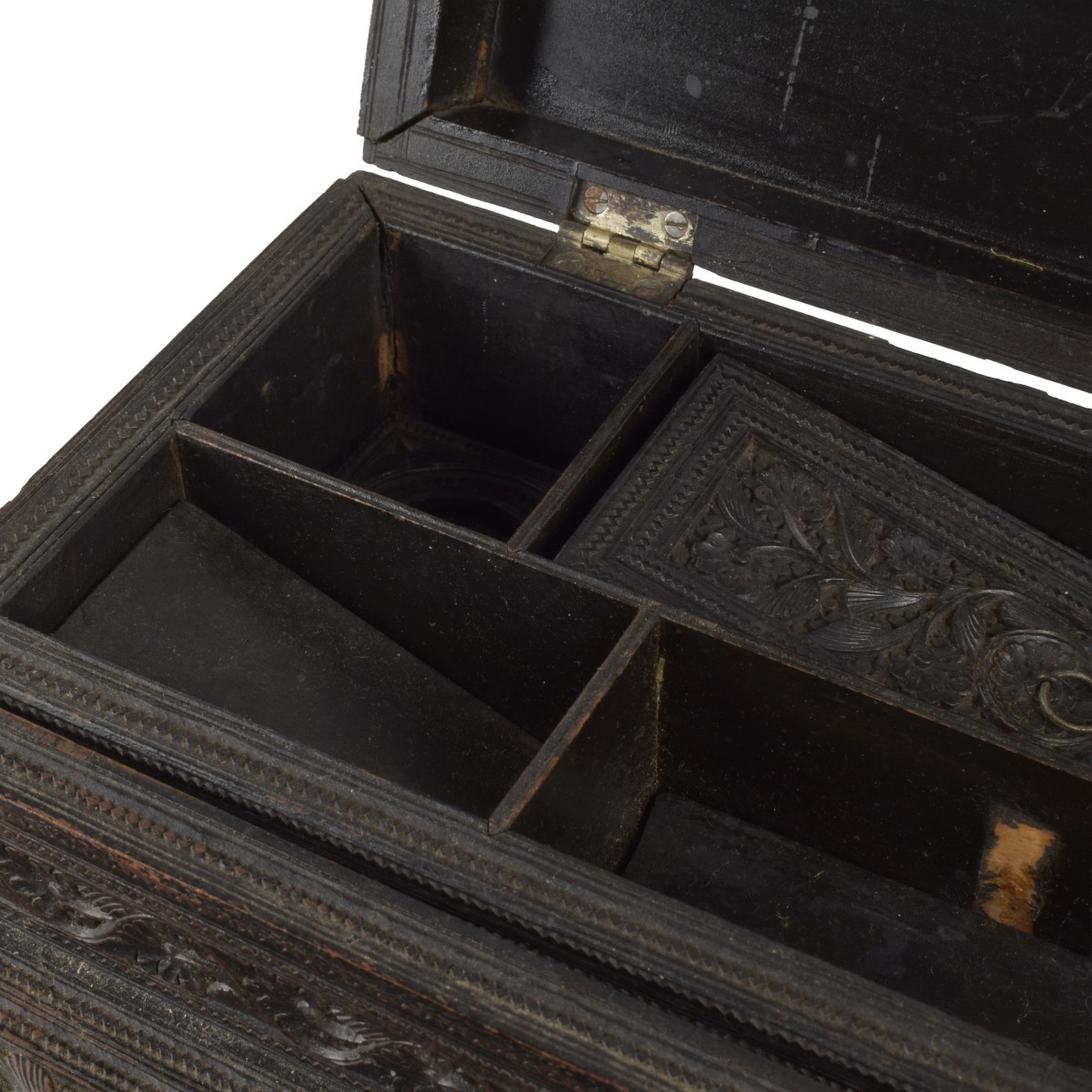 Anglo-Indian Carved Wood Lap Desk