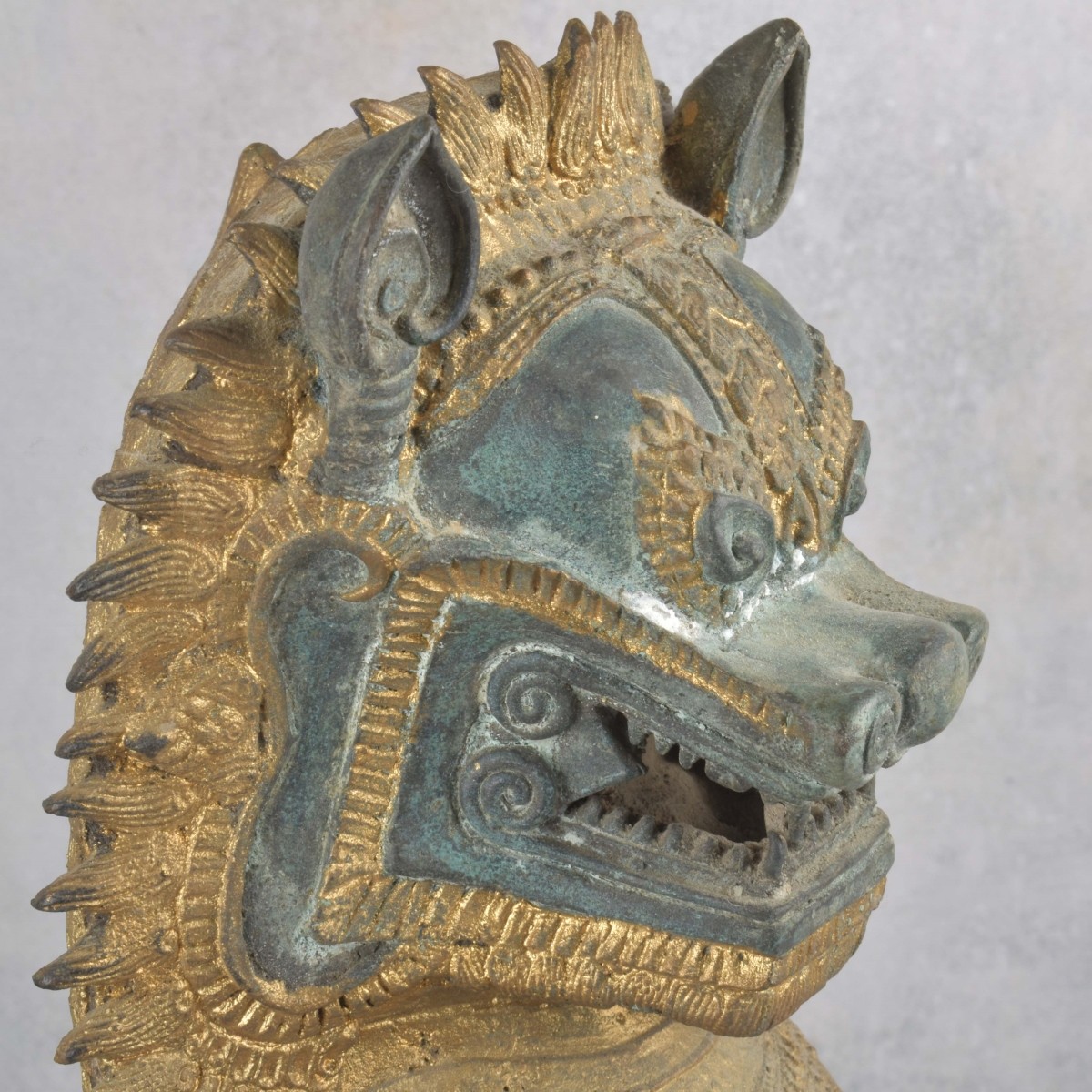 Pair of Thai-Khmer Bronze Foo Dogs