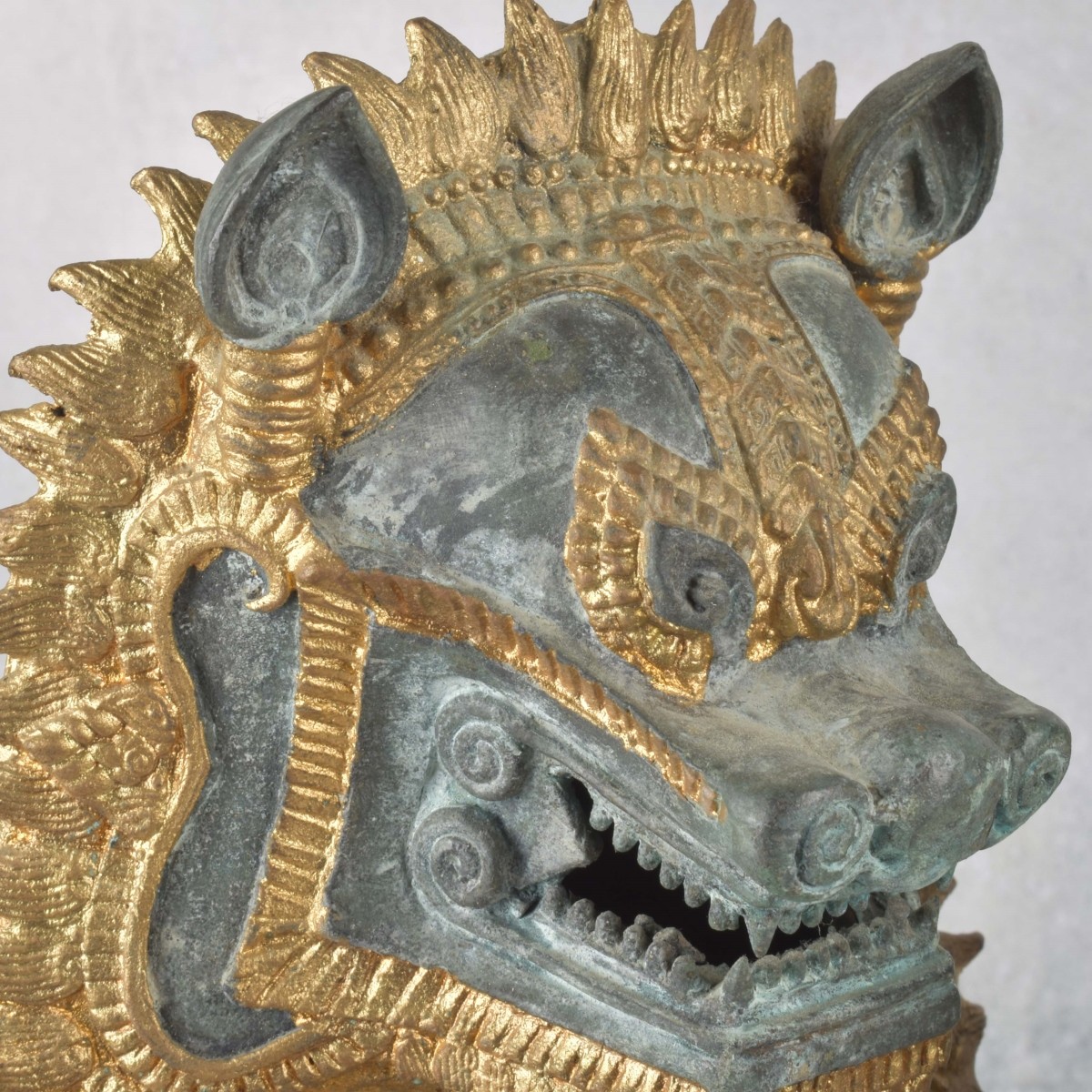 Pair of Thai-Khmer Bronze Foo Dogs