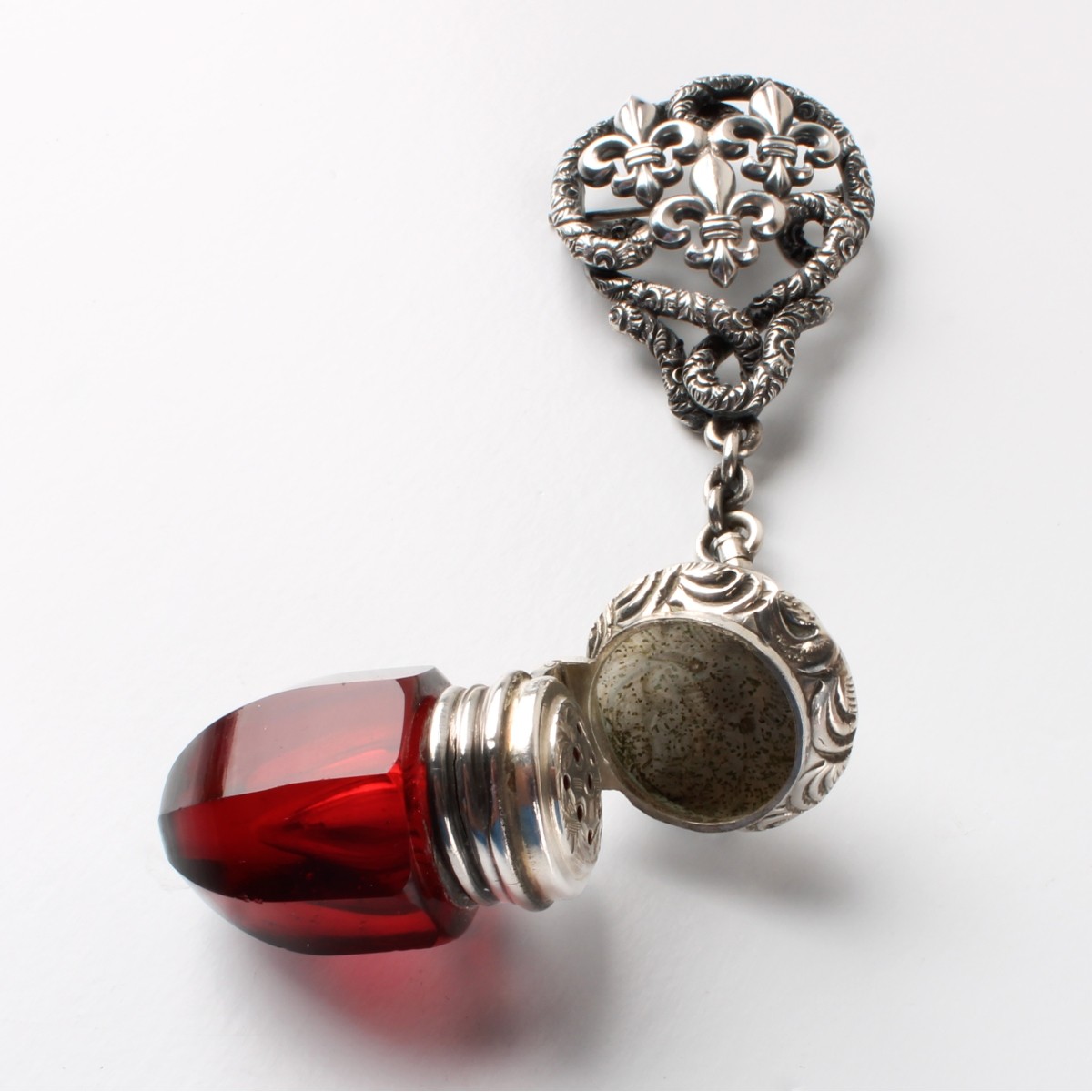 Sterling Silver Chatelaine Perfume Bottle