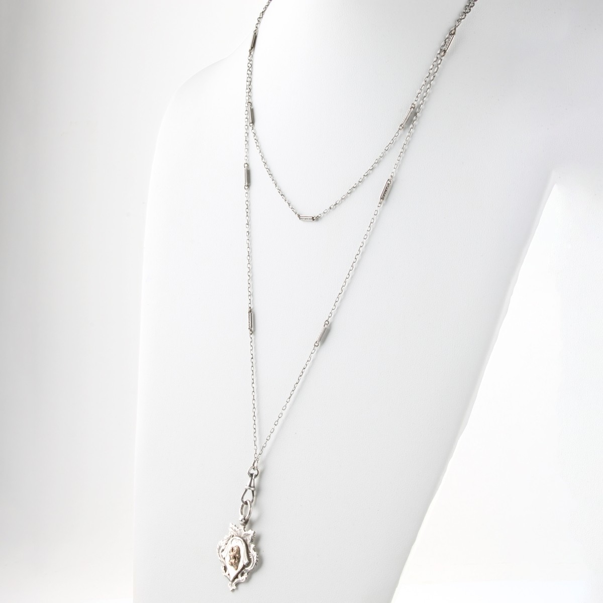Sterling and 9K Gold Pendant / Necklace