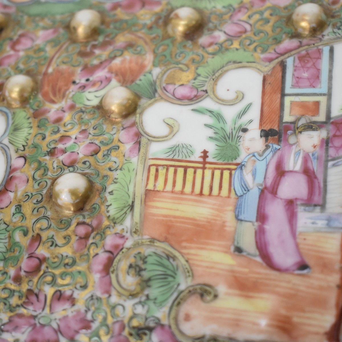 Chinese Rose Medallion Stools
