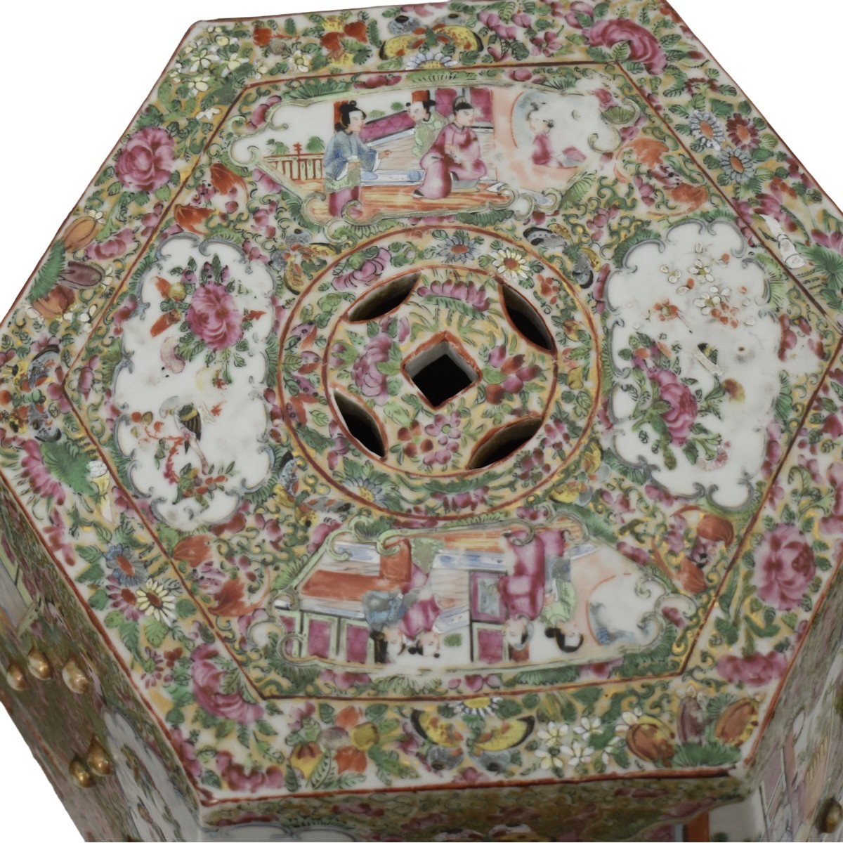 Chinese Rose Medallion Stools
