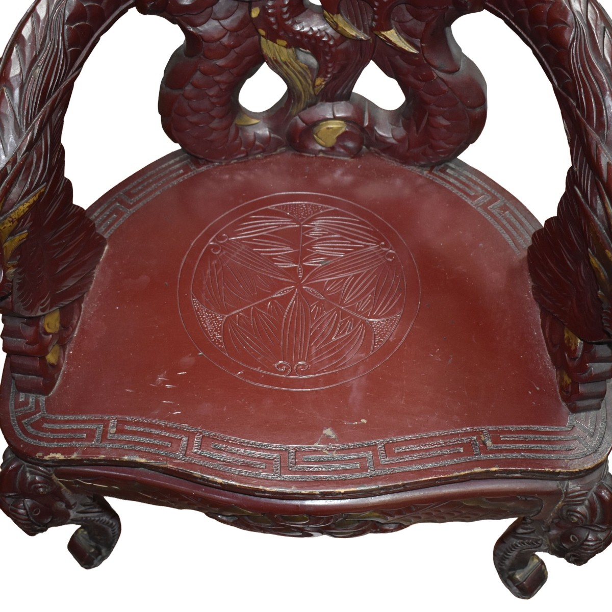 Carved Chinese Dragon Arm Chair