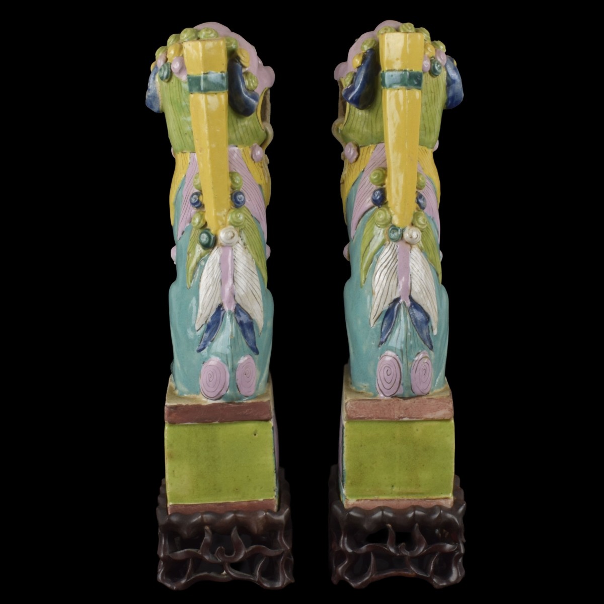 Chinese Glazed Porcelain Foo Dogs