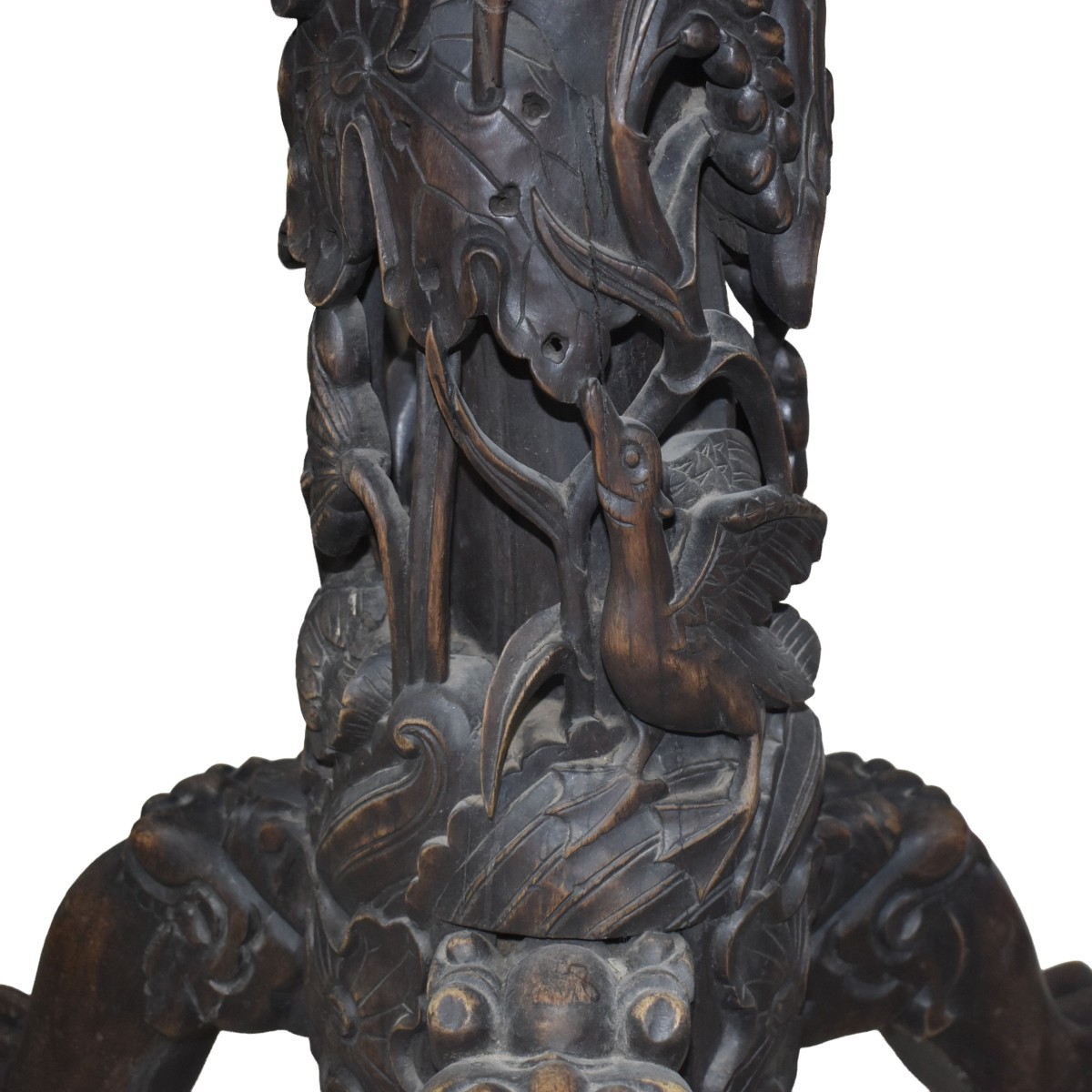 Antique Wood and Marble Table