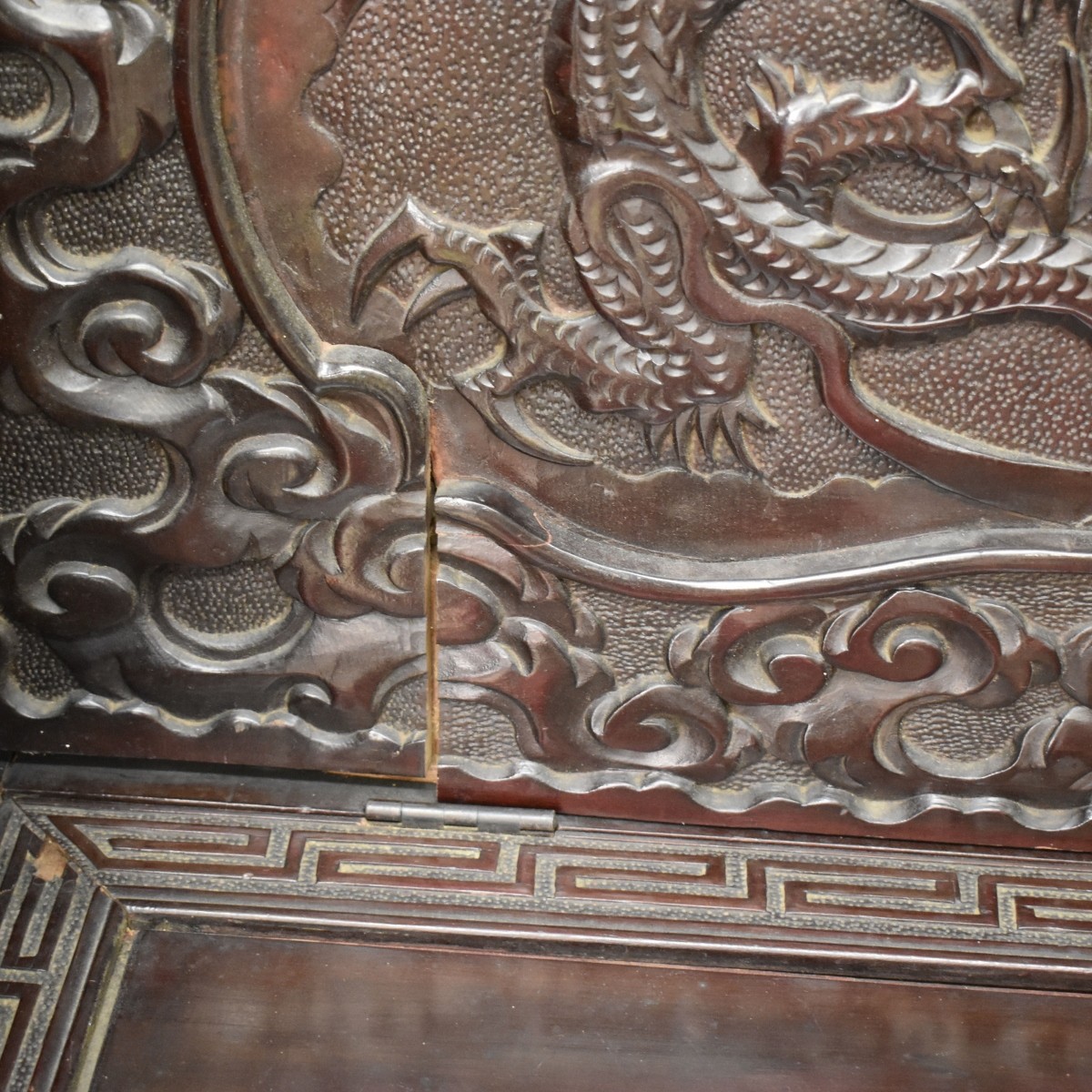 Antique Carved Chinese Bench