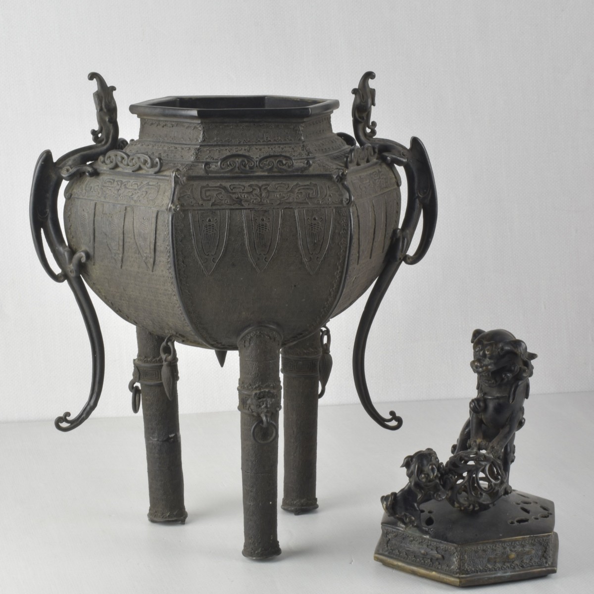 Antique Chinese Tripod Bronze Censer